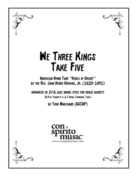 We Three Kings Take Five - Brass Quintet